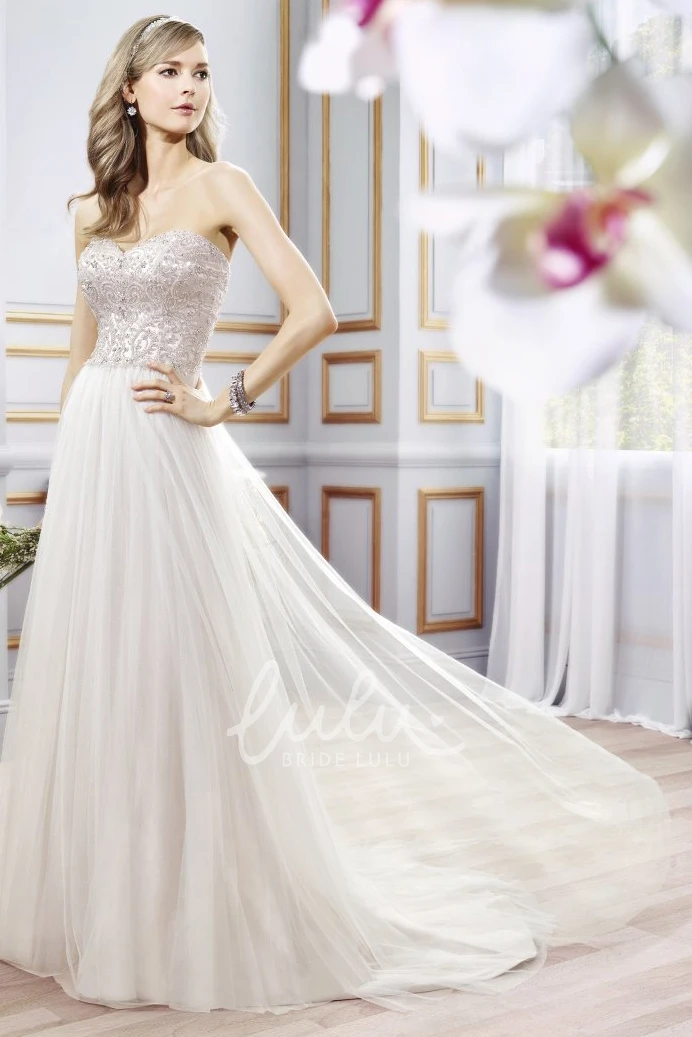 Sweetheart Tulle Sheath Wedding Dress with Pleats and Beading Embellishments