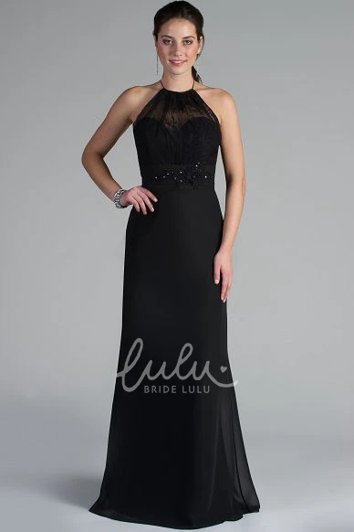 High Neck Mother of the Bride Dress with Crystal and Beading Spaghetti Straps Chiffon Long