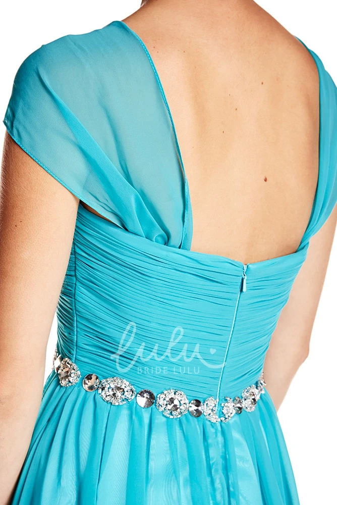 Criss-Cross Halter Chiffon Prom Dress Sleeveless Floor-Length