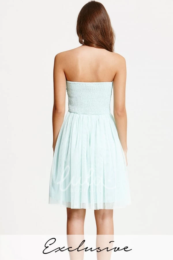 Strapless Tulle Bridesmaid Dress with Appliques