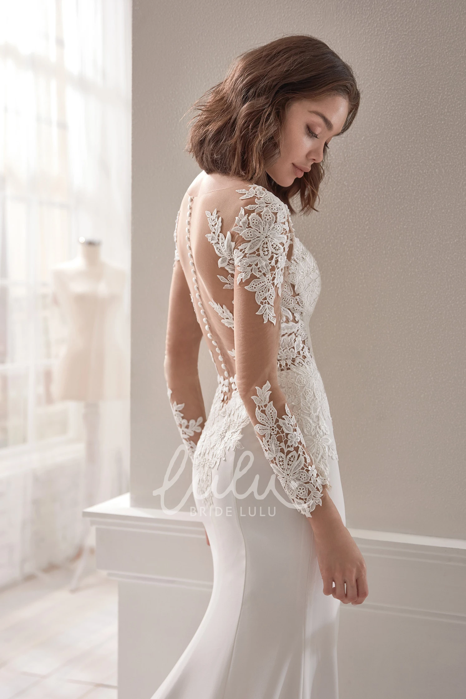 Long Sleeve Bridal Gown with Illusion Back Fabulous