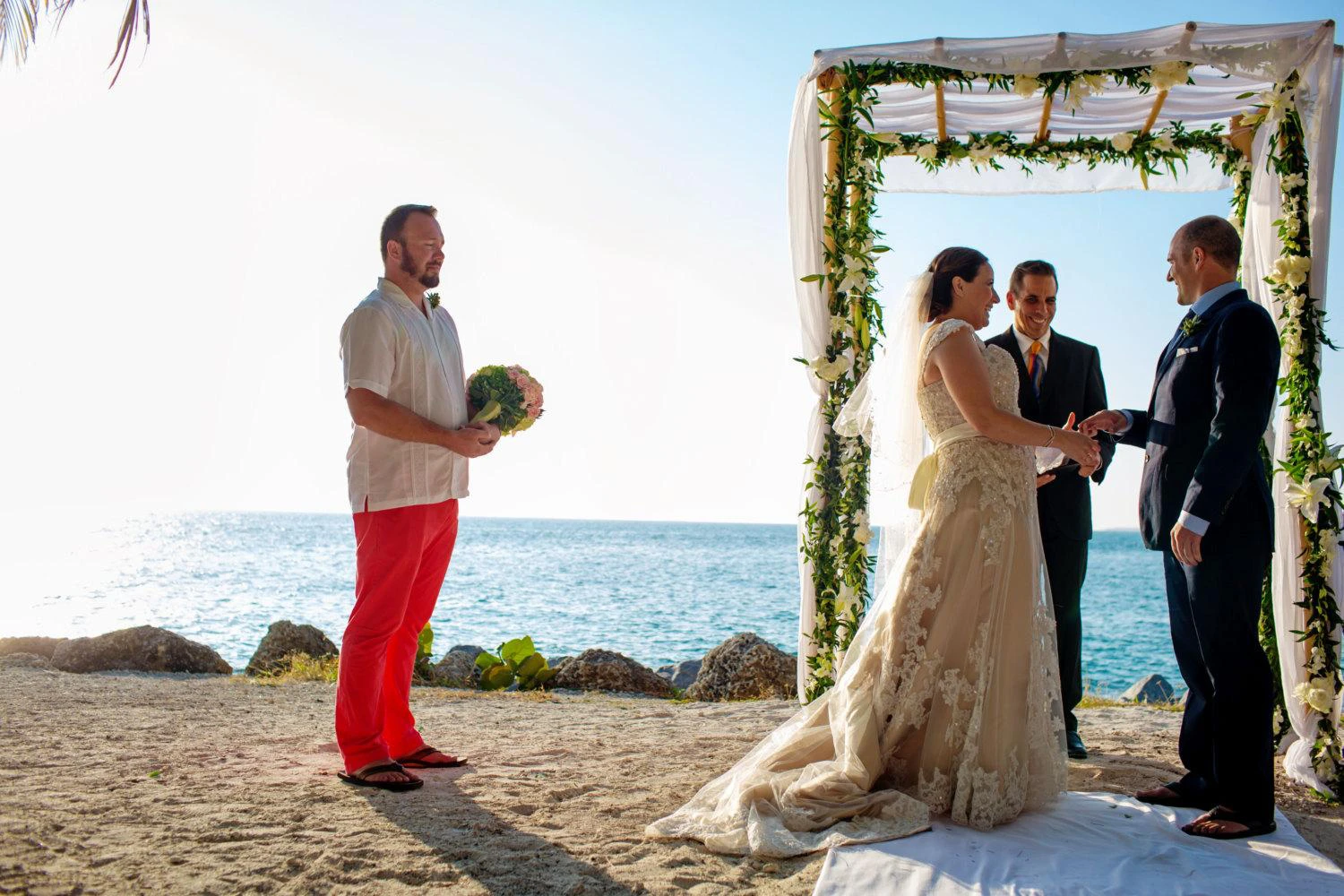 Champagne Lined A-Line Lace Wedding Dress Cap Sleeve