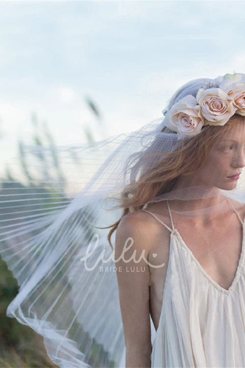 Soft Pleated Wedding Veil Classic Bridal Headpiece