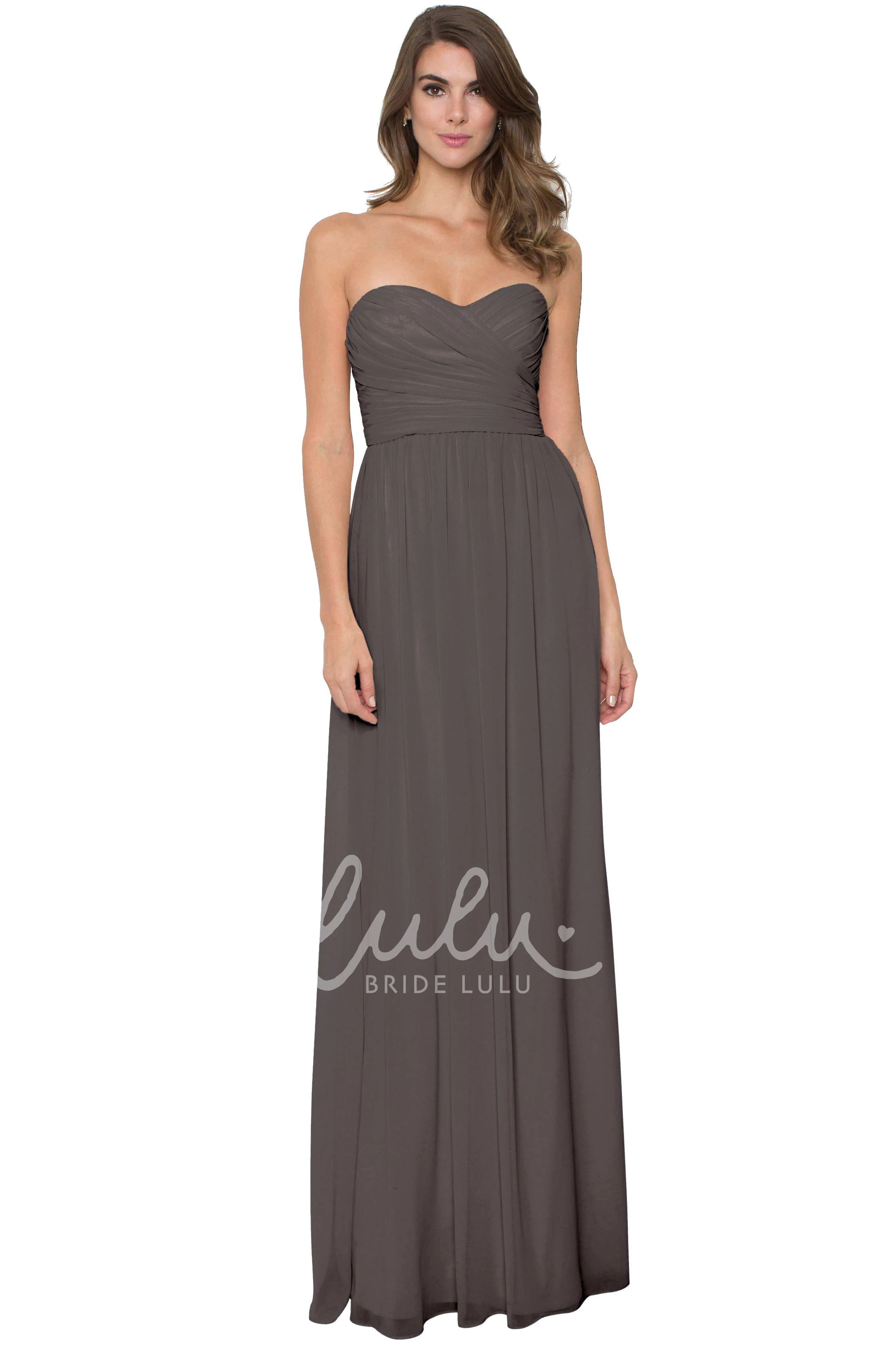 Sweetheart Chiffon Bridesmaid Dress with Criss-Cross Sleeveless & Multi-Color Convertible