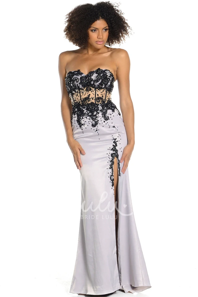 Mermaid Appliqued Sweetheart Sleeveless Prom Dress Unique Maxi Dress