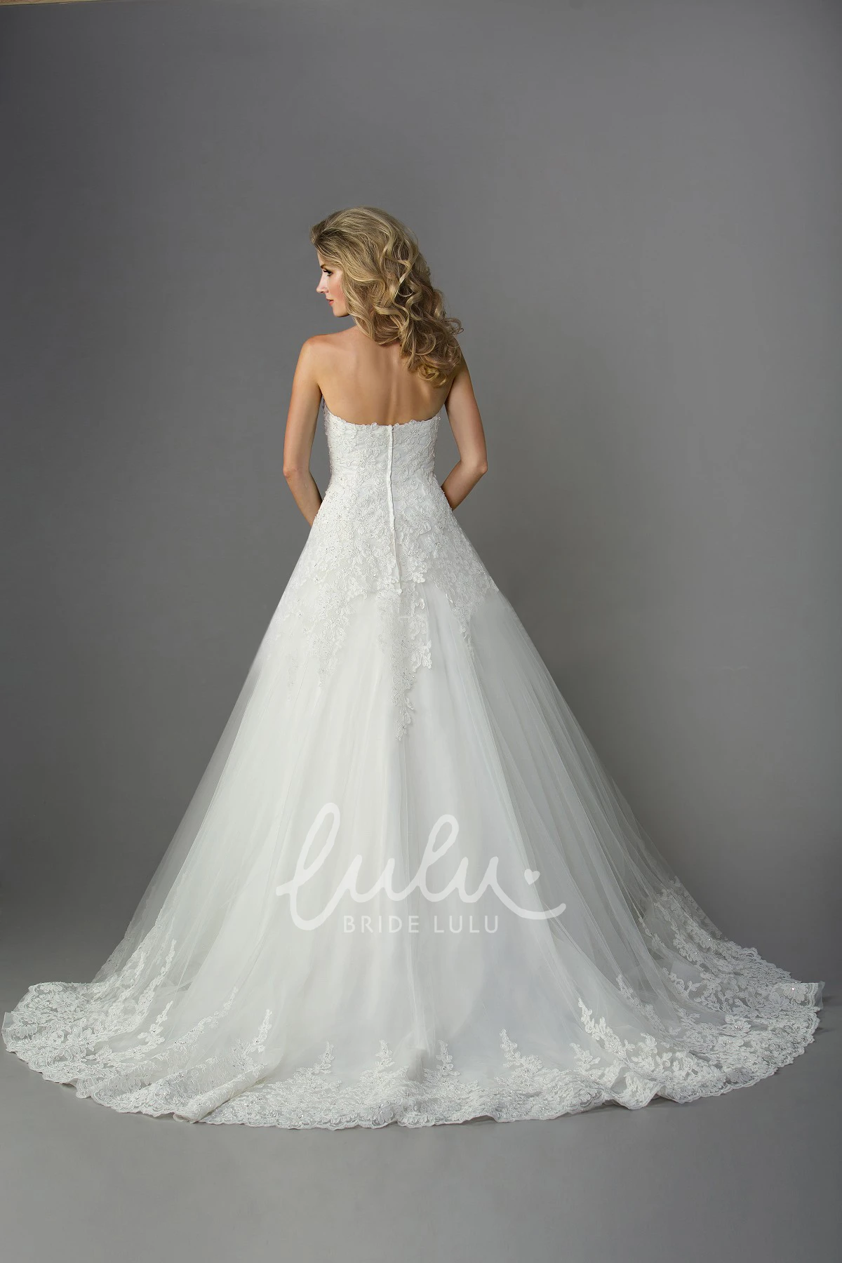 A-line Floral Wedding Dress with Sweetheart Neckline and Beadings