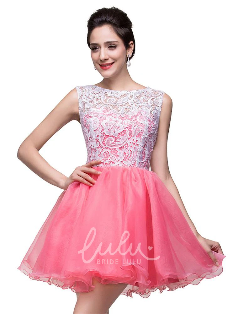 Sleeveless Lace Homecoming Dress Lovely Short Dress for Women