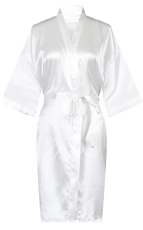 Plain Bride Bridesmaid Short Robe