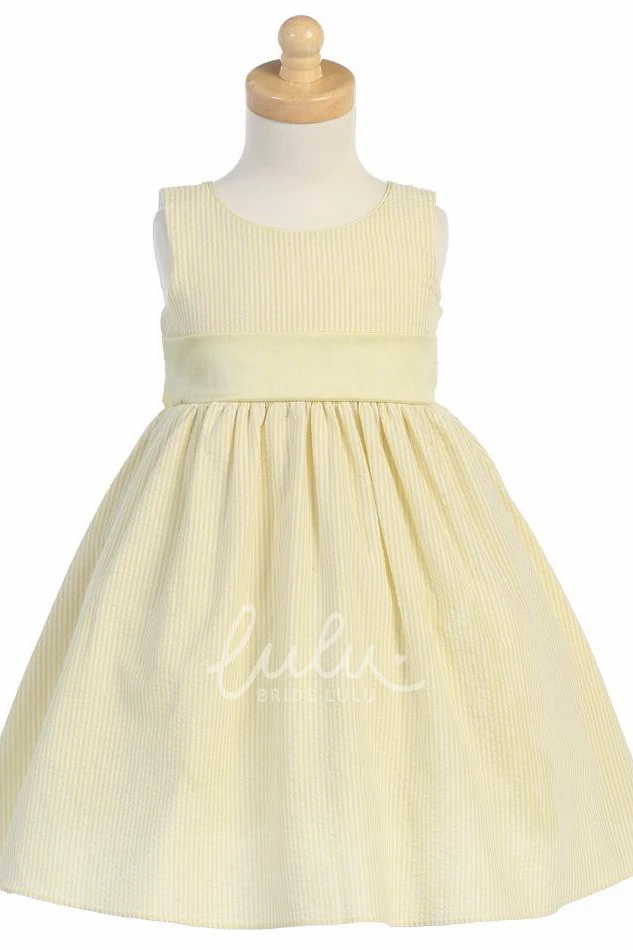 Tiered Sleeveless Flower Girl Dress Tea-Length