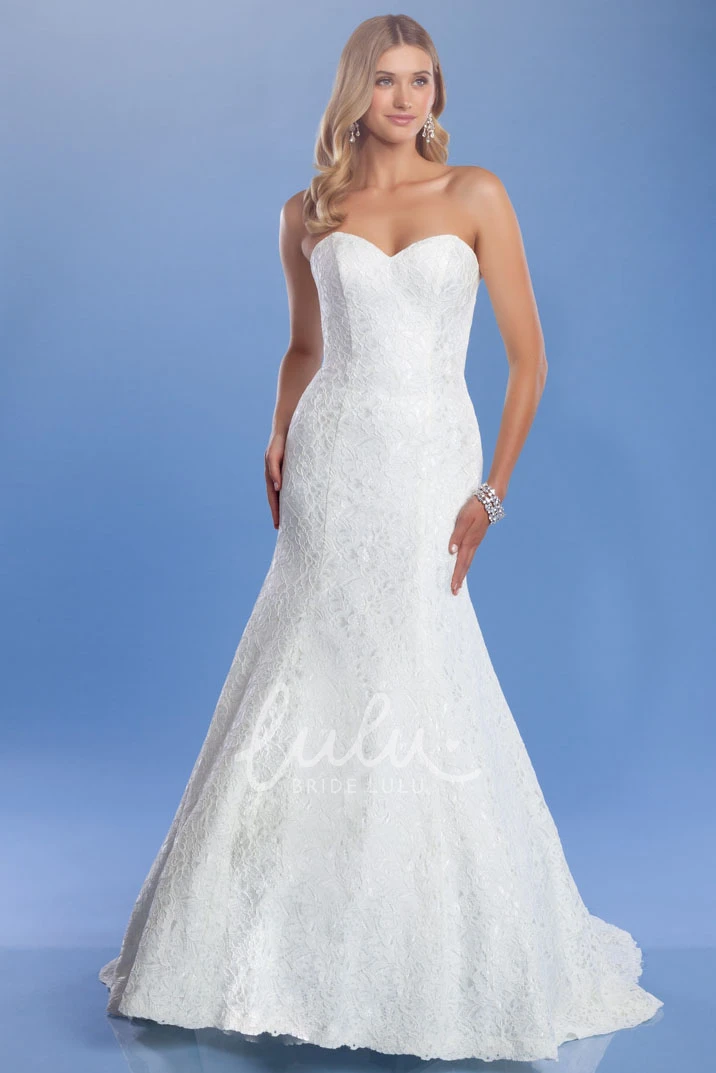 Lace Sweetheart Wedding Dress Sleeveless Floor-Length Style