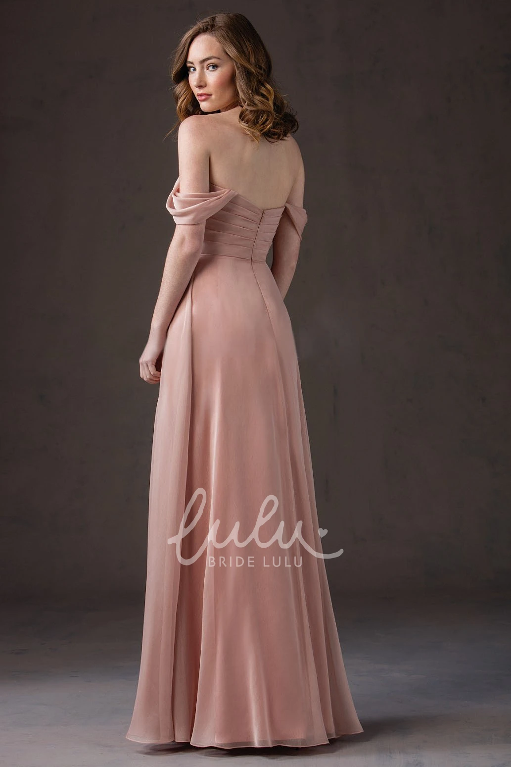 Off-The-Shoulder A-Line Chiffon Applique Bridesmaid Dress Classy Prom Dress for Women