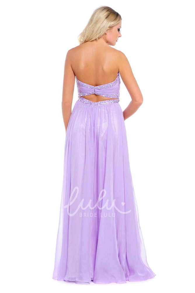 Beaded Sweetheart Chiffon Sleeveless Prom Dress Elegant Women's Dress