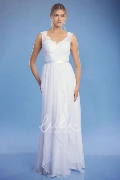 Lace V-Neck Draped Wedding Dress with Low-V Back Elegant Wedding Dress