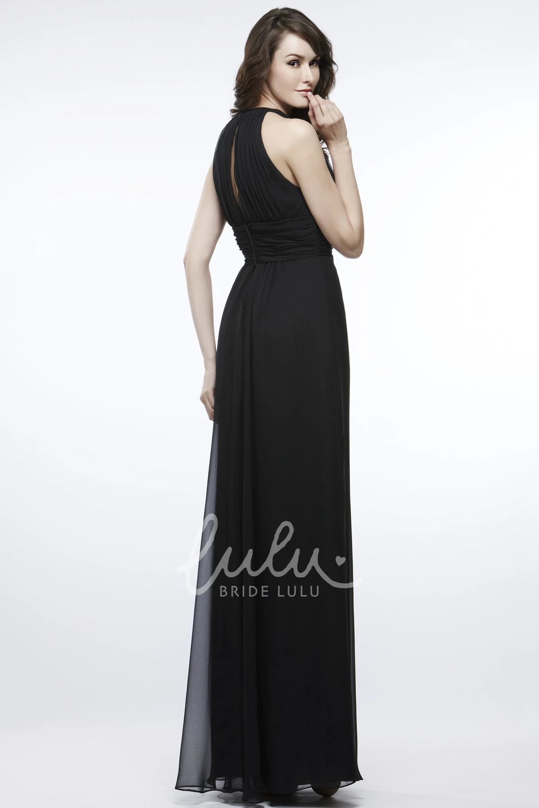 Sleeveless V-Neck Ruched Chiffon Bridesmaid Dress Elegant Bridesmaid Dress 2025