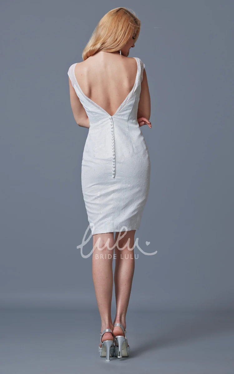 Warm Cap-sleeved Lace Knee-length Bridesmaid Dress