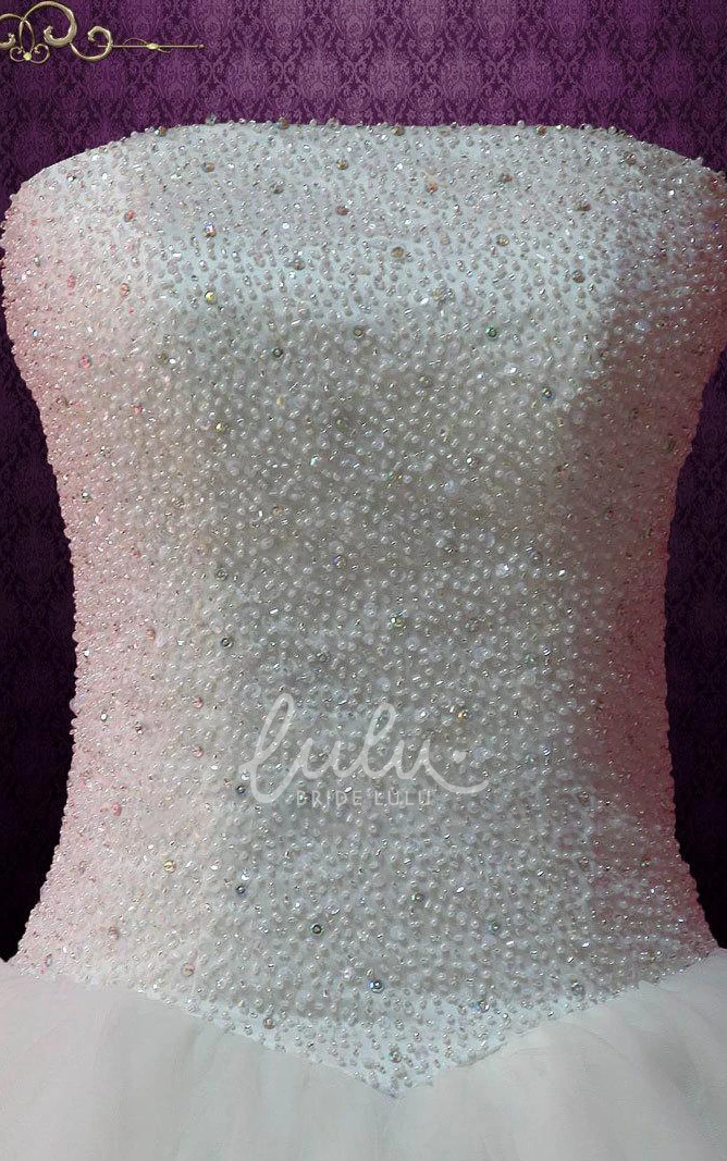 Ball Gown Tulle Satin Dress With Beading