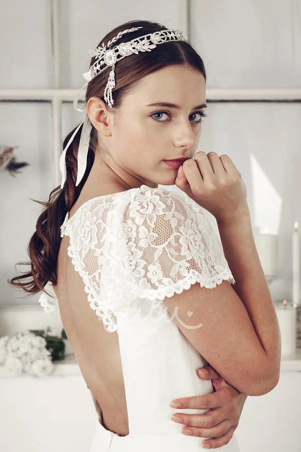 Maxi Poet Sleeve Lace Chiffon V-Neck Wedding Dress