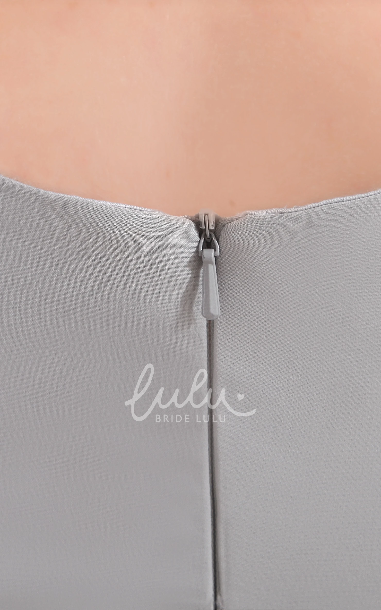 Ethereal Bateau-Neck Sleeveless Chiffon Short Dress with Pleats Modern Bridesmaid Dress