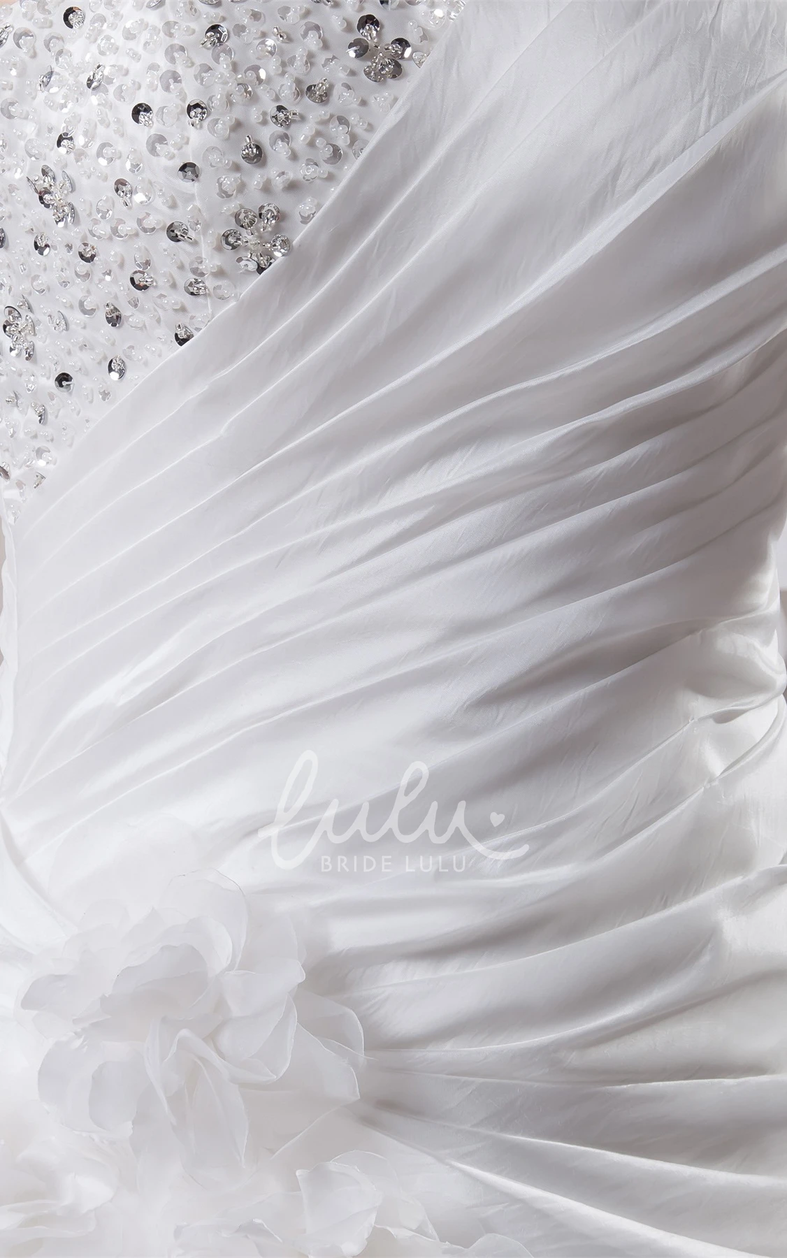 Organza Ball Gown Wedding Dress with Beading and Ruffles Flowy Wedding Dress Women