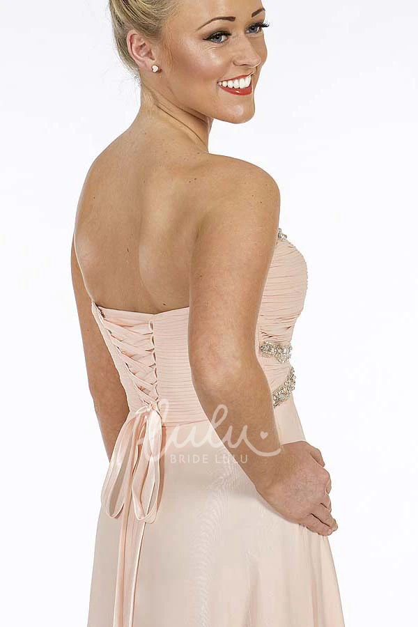 Sweetheart Beaded Chiffon Prom Dress A-Line Empire Floor-Length