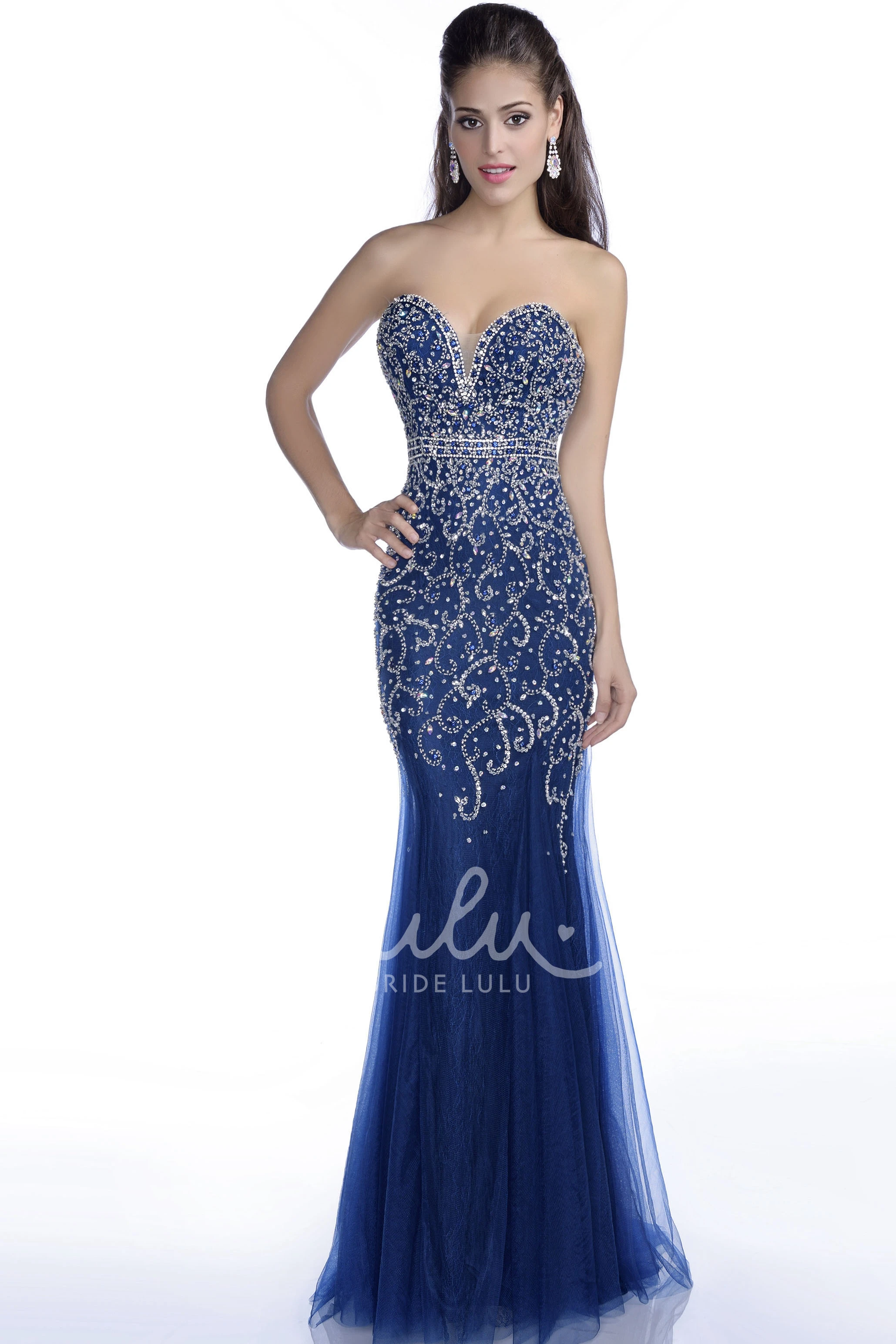 Beaded Sleeveless Mermaid Prom Dress Unique Sweetheart Bridesmaid Dress