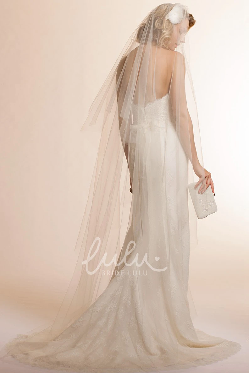 Sweetheart Sheath Lace Spring Wedding Dress with Bow and Deep-V Back