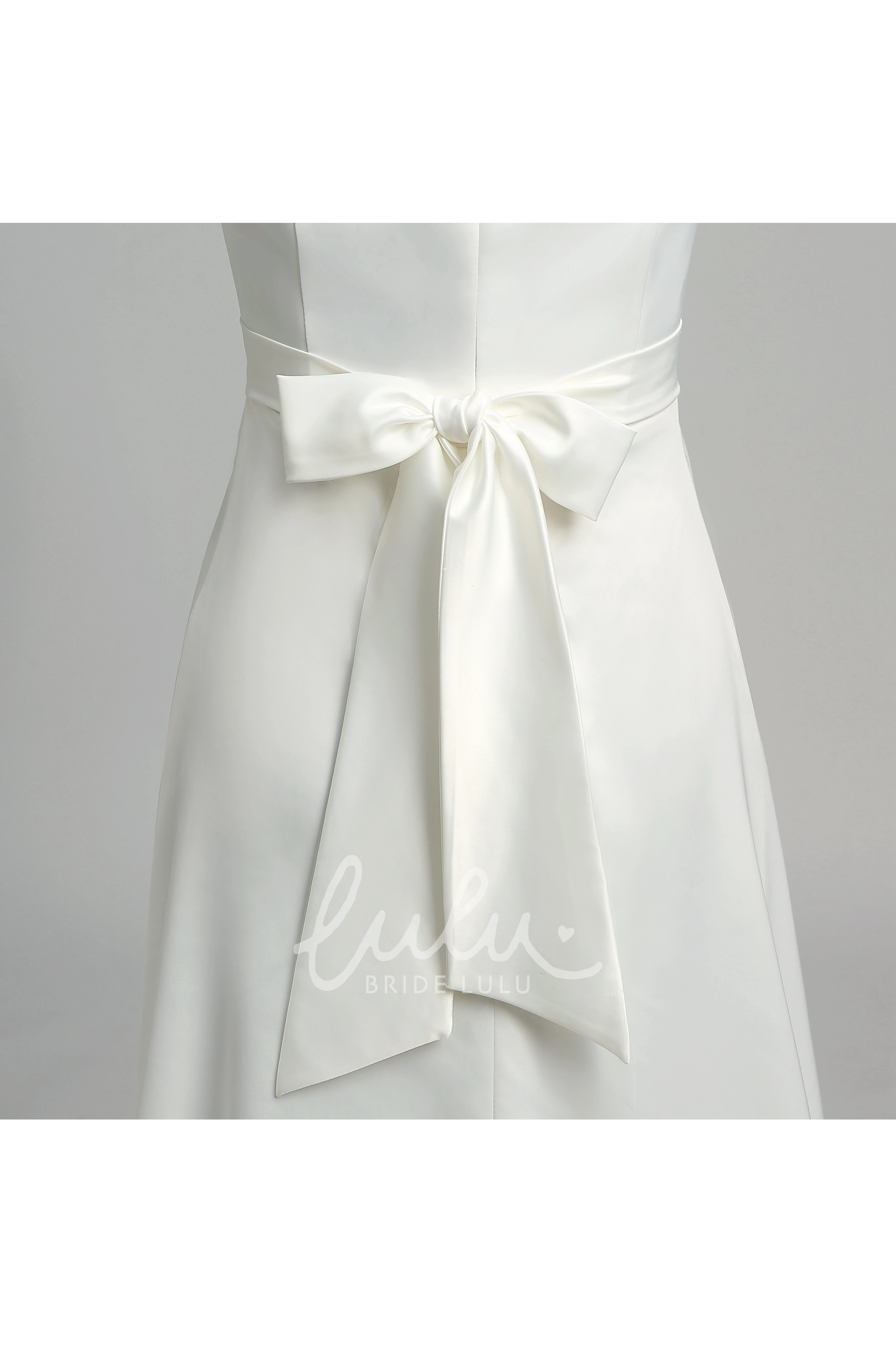 Satin Maternity Wedding Dress with Beading and Floor-Length A-Line Silhouette