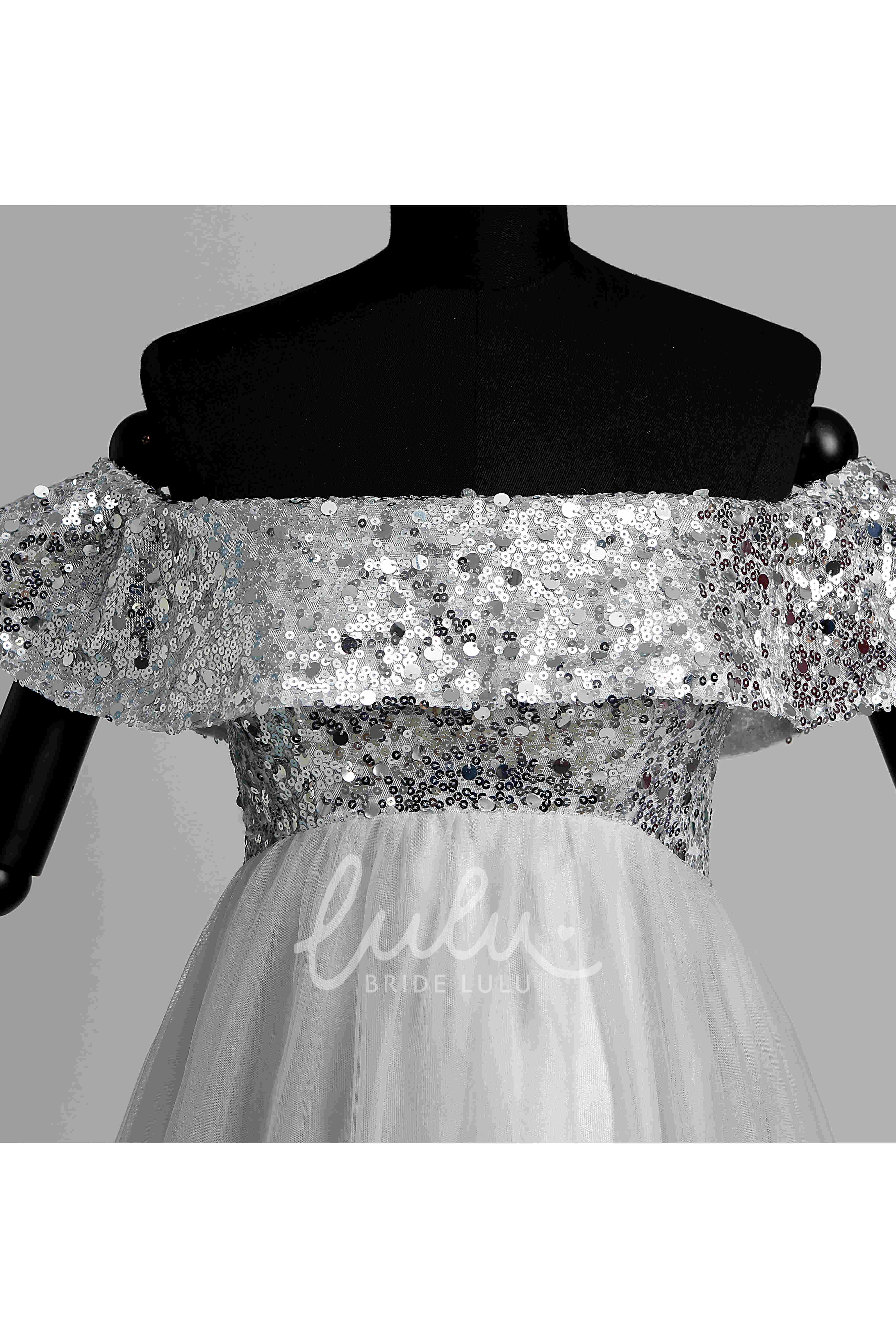 Maternity A-line Tulle Dress with Beading and Pleats Bridesmaid Dress