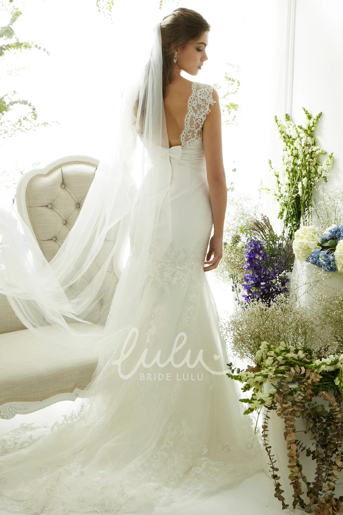 V-Neck Cap-Sleeve Lace Spring Wedding Dress Sheath Elegant 2026 Women's