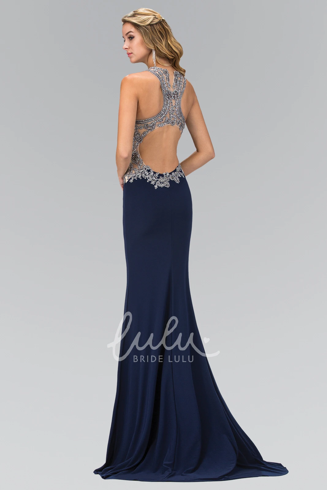 Scoop-Neck Beaded Jersey Dress for Women