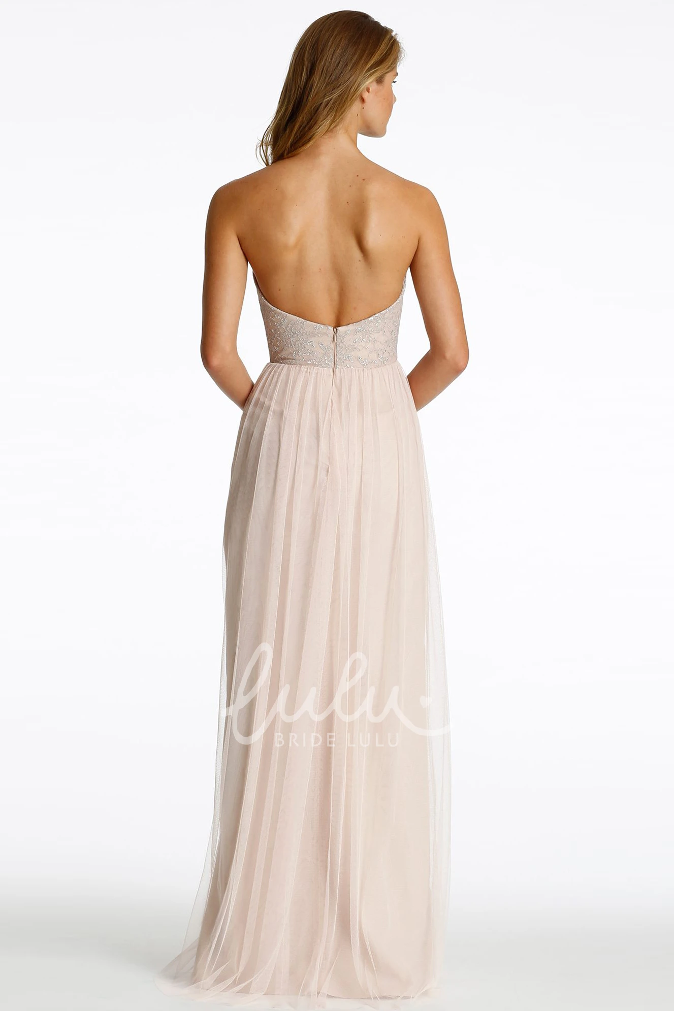 Sweetheart Tulle Bridesmaid Dress with Beading and Low-V Back