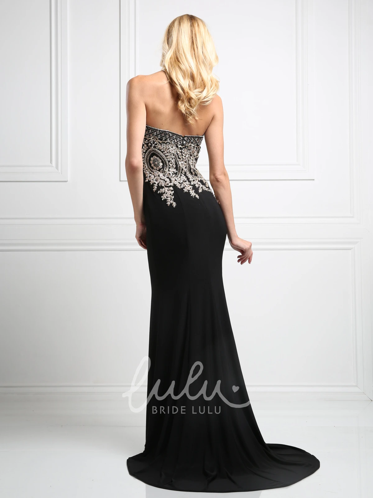 Strapless Sheath Jersey Dress with Beading and Zipper for Prom