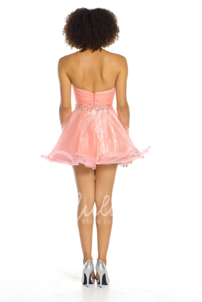 A-Line Sweetheart Organza Prom Dress with Criss-Cross and Sleeveless
