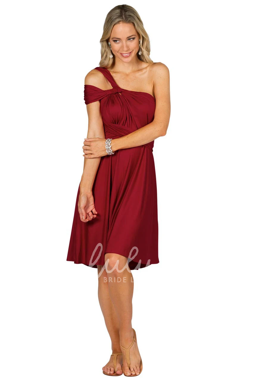 Knee-Length Sleeveless Chiffon Bridesmaid Dress with Criss-Cross Straps Unique Bridesmaid Dress