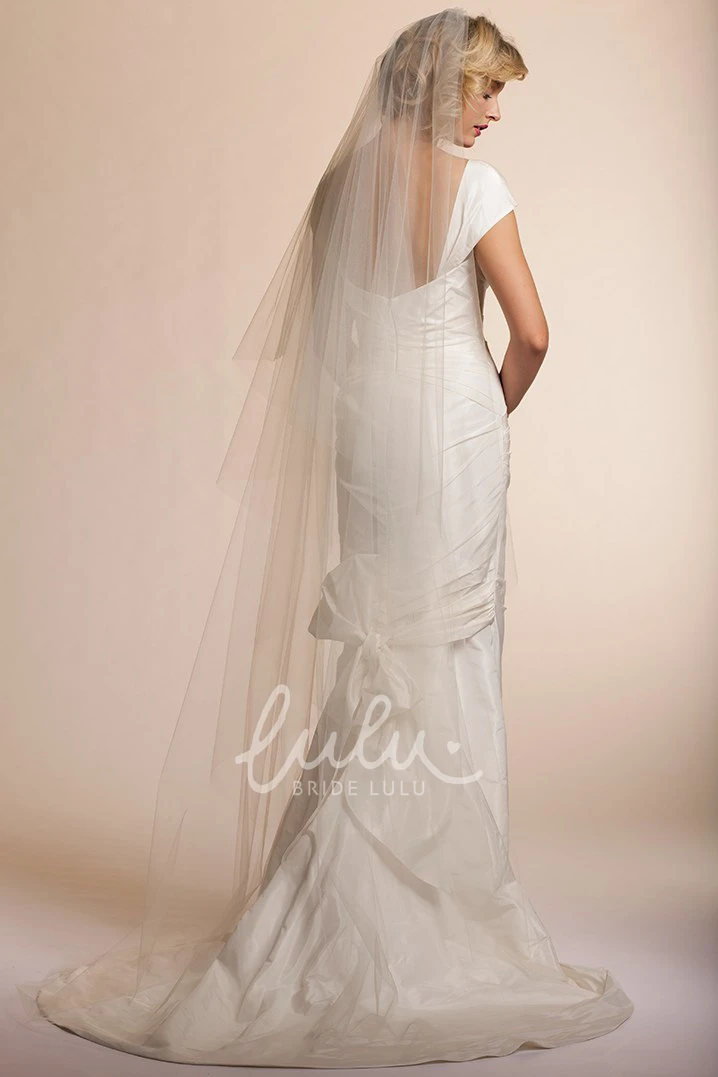 Mermaid Satin Wedding Dress with Cap Sleeves and Bow Detail Simple Wedding Dress Women