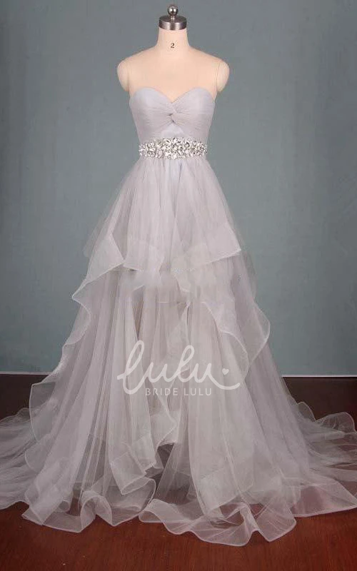 Tulle Ruched Dress With Beading And Ruffles Dreamy Prom Dress