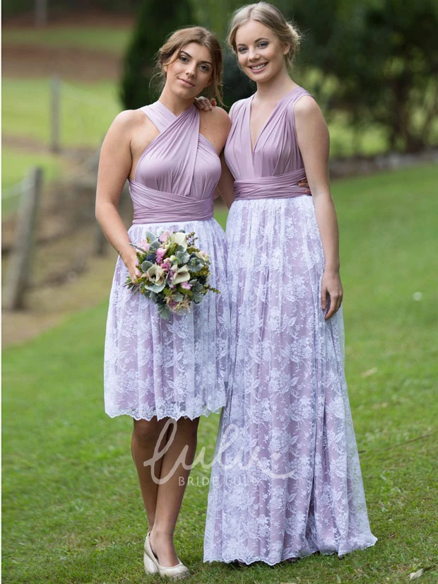 Strapped Ruched Chiffon Bridesmaid Dress Knee-Length Sleeveless