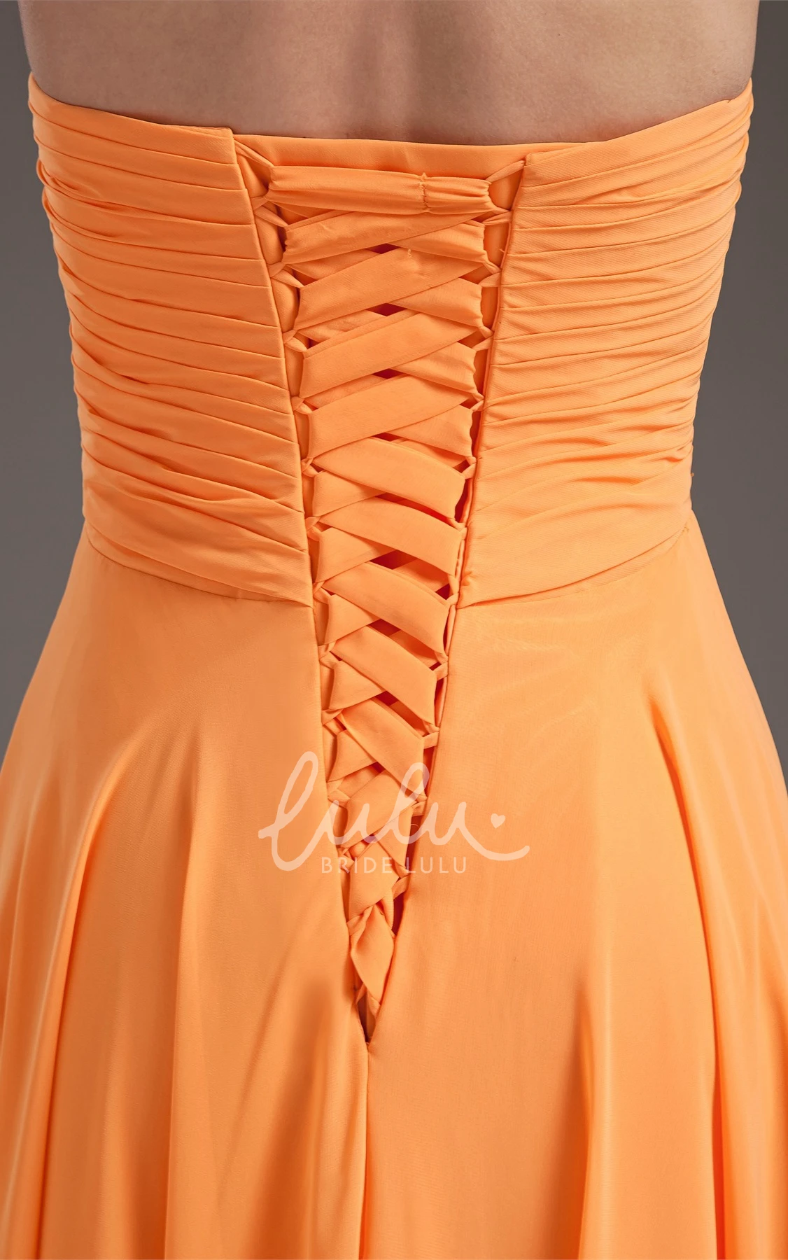 Maxi Chiffon Bridesmaid Gown with Sweetheart Criss-Cross Pleats and Sleeveless Design