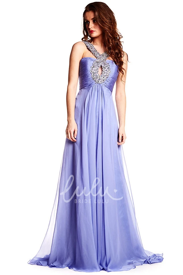 Maxi Beaded Sleeveless Chiffon Prom Dress with Straps Unique Prom Dress for Women
