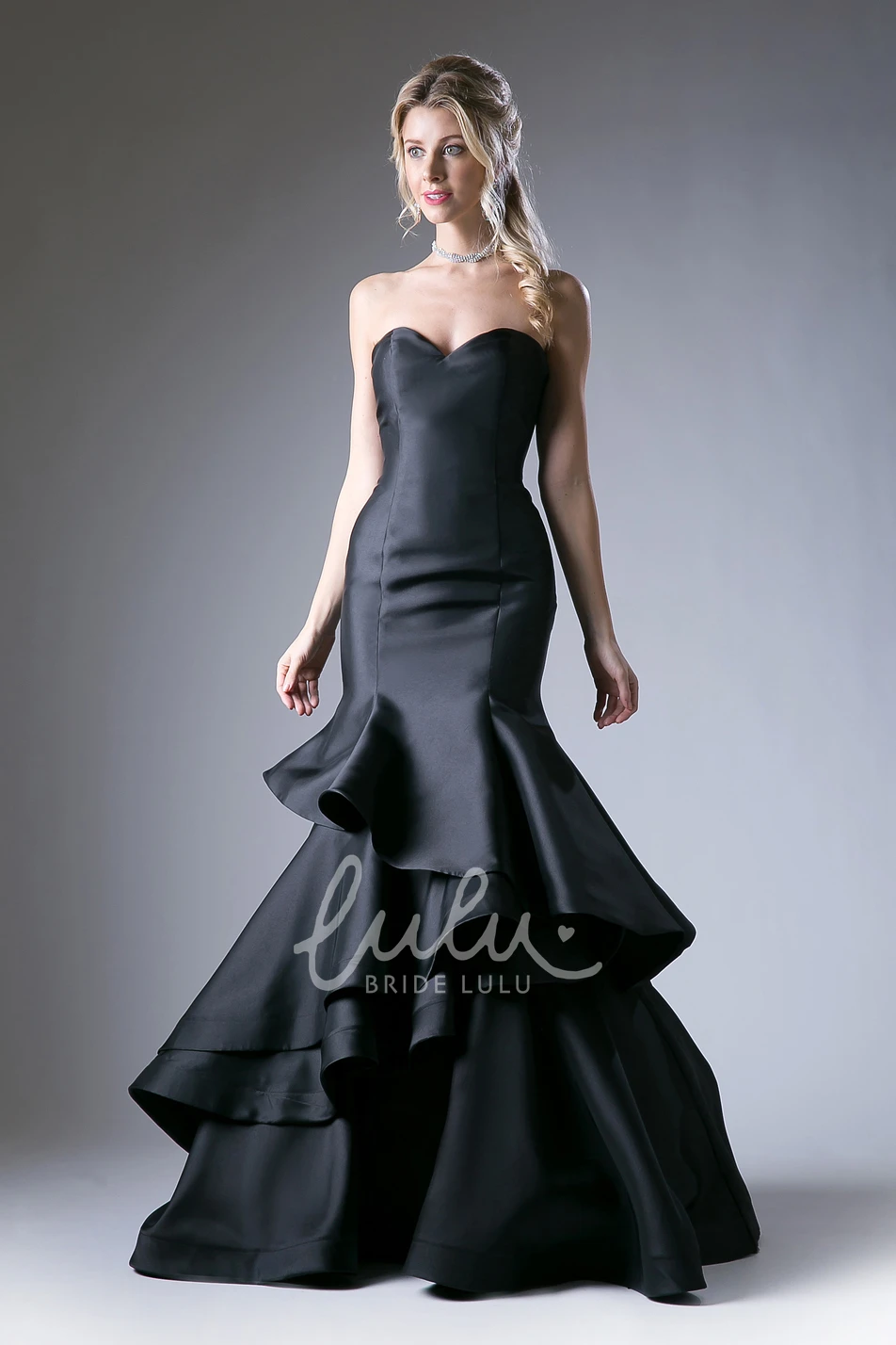 Satin Trumpet Formal Dress with Sweetheart Neckline and Corset Back