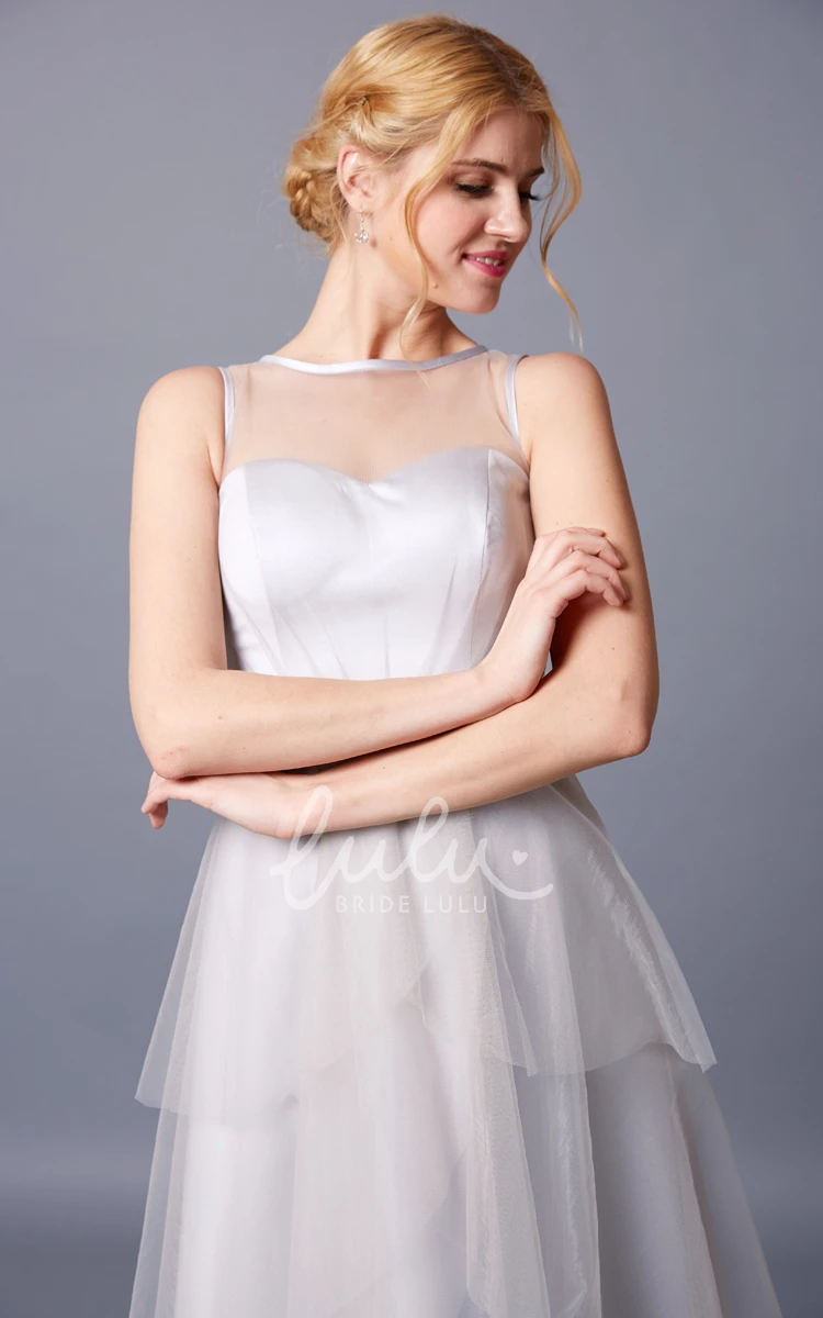 Strapless Bateau Neck Long Tulle Dress with Keyhole Unique Prom Dress 2025