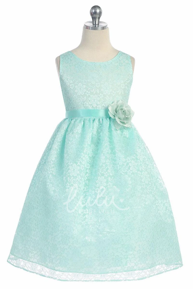 Tiered Lace Tea-Length Flower Girl Dress Boho and Charming