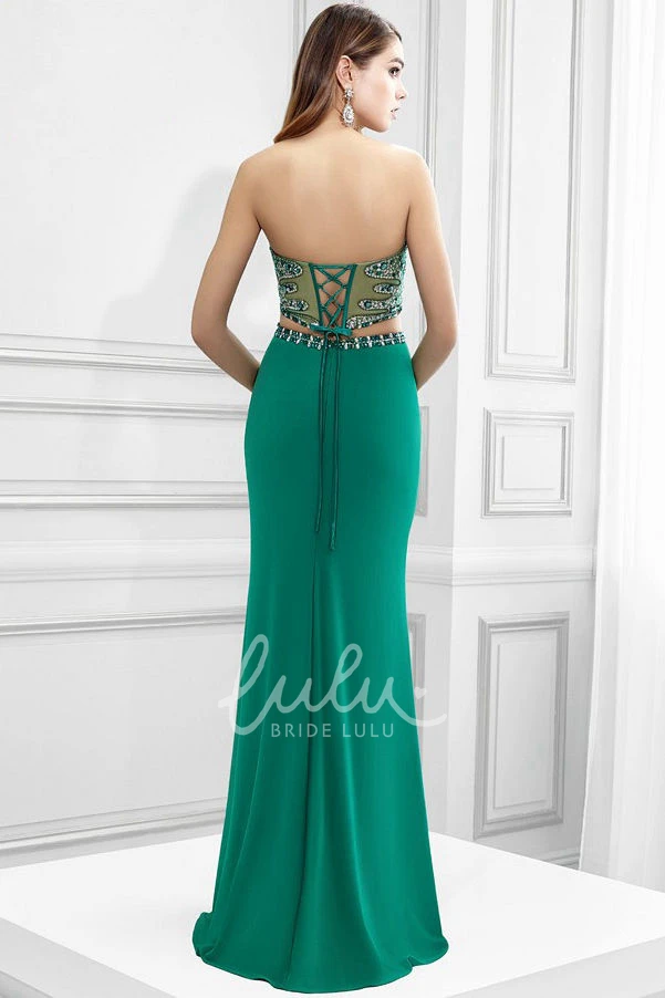 Sleeveless Sweetheart Beaded Prom Dress with Lace-Up Back Unique Prom Dress