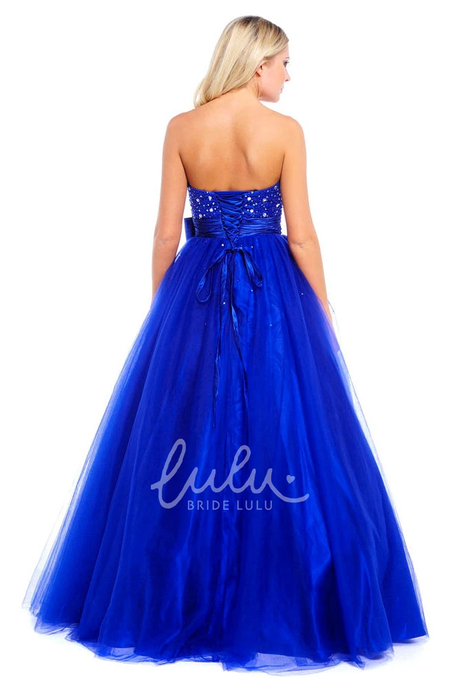 Sweetheart Tulle Prom Dress with Beading Sleeveless Ball Gown