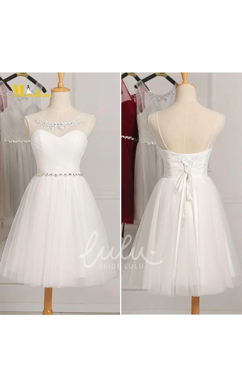Illusion Sweetheart Ruched Bodice Short Country Formal Dress in A-Line Style