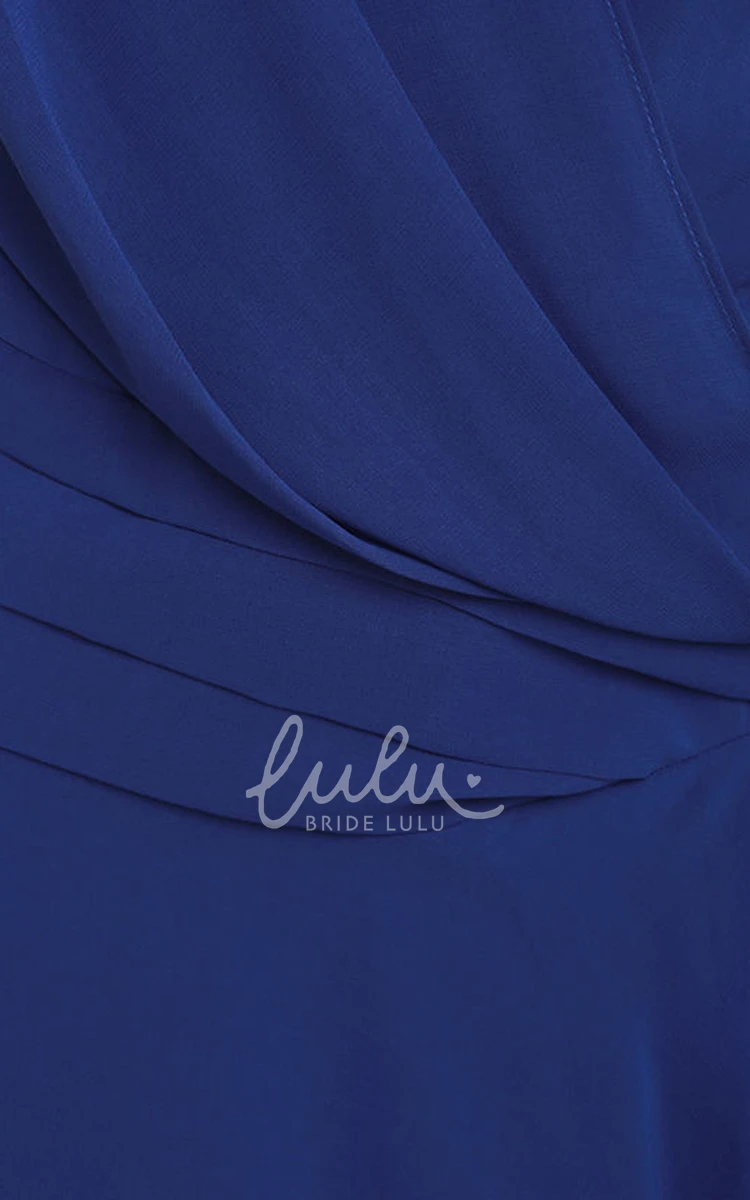 Chiffon Sleeveless Prom Dress with High-Low Hem and Side Split