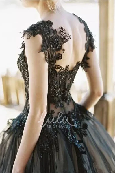 Straps Ball Gown Wedding Dress with Lace Appliques and Beading