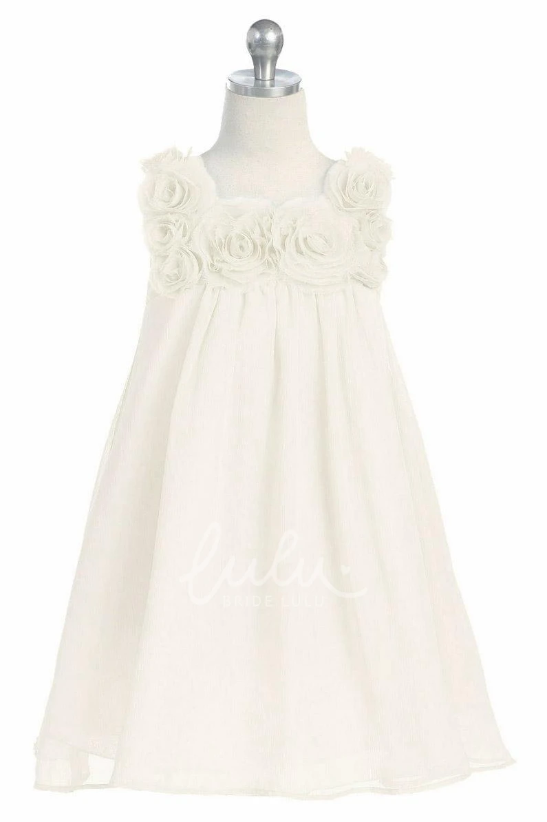 Knee-Length Sleeveless Chiffon Flower Girl Dress Casual and Chic