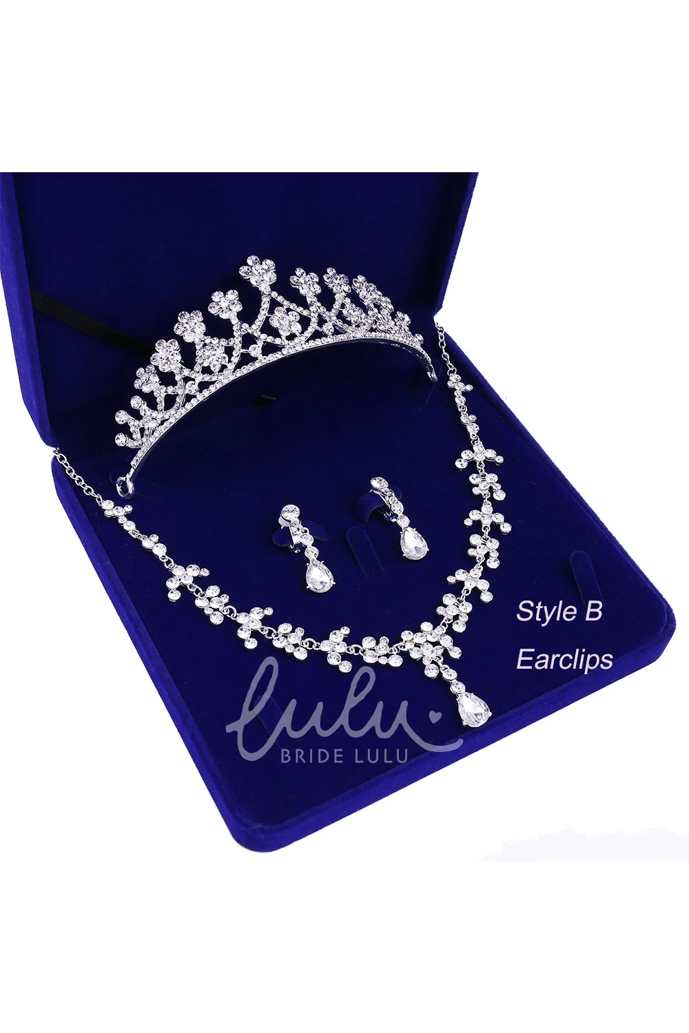Bridal Crown Necklace and Earrings Set for Weddings