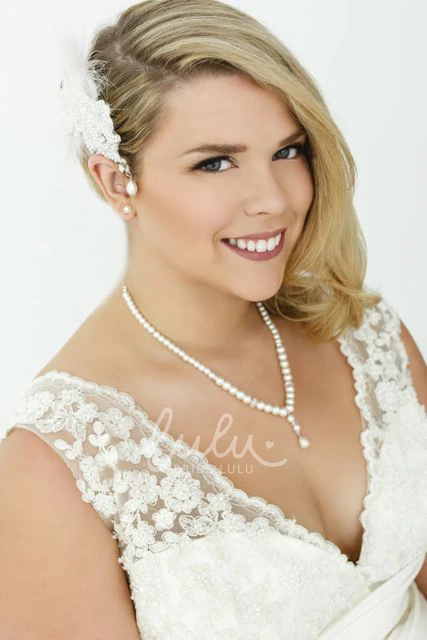 Plus Size Taffeta Wedding Dress with Appliques A-Line Sleeveless Draped